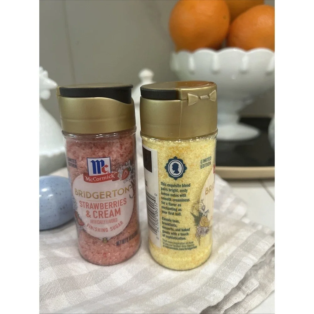 Bridgerton Finishing Sugar Strawberries and Cream, Sweet Lemon McCormick Limited